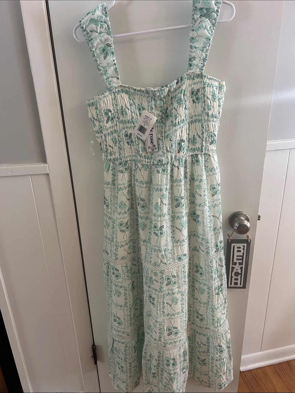Lily Rose Mint Green Floral Smocked Sundress for women xl NWT